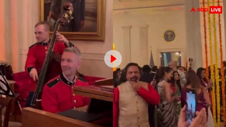 Om Jai Jagdish Hare sung in White House on the occasion of Diwali video goes viral व्हाइट हाउस के सैन्य बैंड ने दिवाली पर बजाया