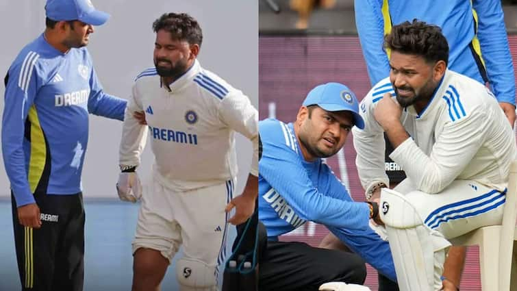 dhruv jurel replace rishabh pant knee injury during india vs new zealand 1st test day 3 ind vs nz IND vs NZ: पहले 46 पर ऑलआउट हुआ भारत, अब ऋषभ पंत हो सकते हैं बाहर? बेंगलुरु में बढ़ी टीम इंडिया की टेंशन