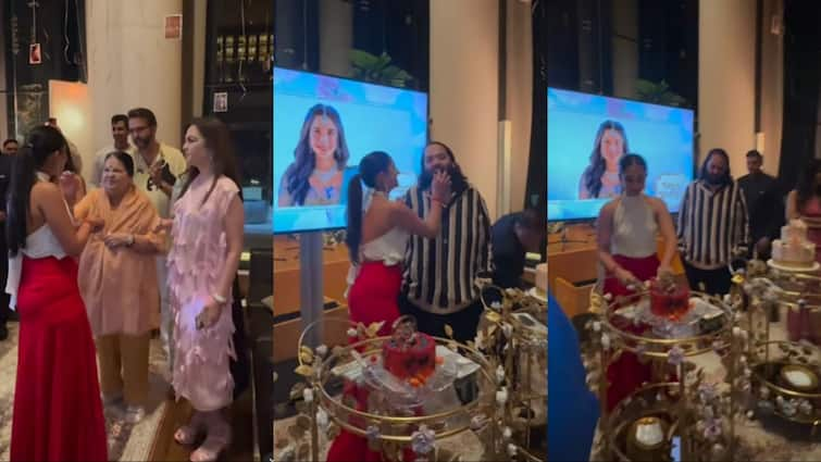 Nita Ambani celebrates Anant Ambani wife Radhika Merchant birthday in Antilia video goes viral Watch: नीता अंबानी ने एंटीलिया में मनाया छोटी बहू राधिका के जन्मदिन का जश्न, ग्लैमरस लुक में दिखीं बर्थडे गर्ल