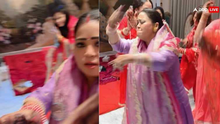 bharti singh ginni chatrath karwa chauth dance video goes viral watch here Karwa Chauth 2024: करवा चौथ पर भारती सिंह का ये वीडियो इंटरनेट पर लगा रहा आग! साथ में मौजूद हैं कपिल शर्मा की वाइफ भी