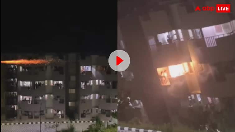 Viral News On the occasion of Diwali hostel boys fired rockets at each other video goes viral दिवाली में घर नहीं गए लड़के तो हॉस्टल में छिड़ी वॉर, एक-दूसरे पर ऐसे किया रॉकेट से हमला