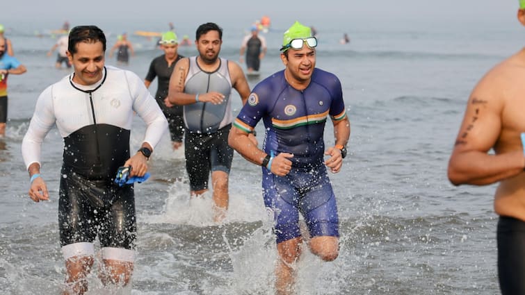 BJP MP Tejasvi Surya Sets Record as First MP to Compete in Ironman Goa Event PM Modi Appreciate स्विमिंग, साइकलिंग और दौड़...इस BJP सांसद की फिटनेस के PM मोदी भी हुए मुरीद, तारीफ में कह दी बड़ी बात!