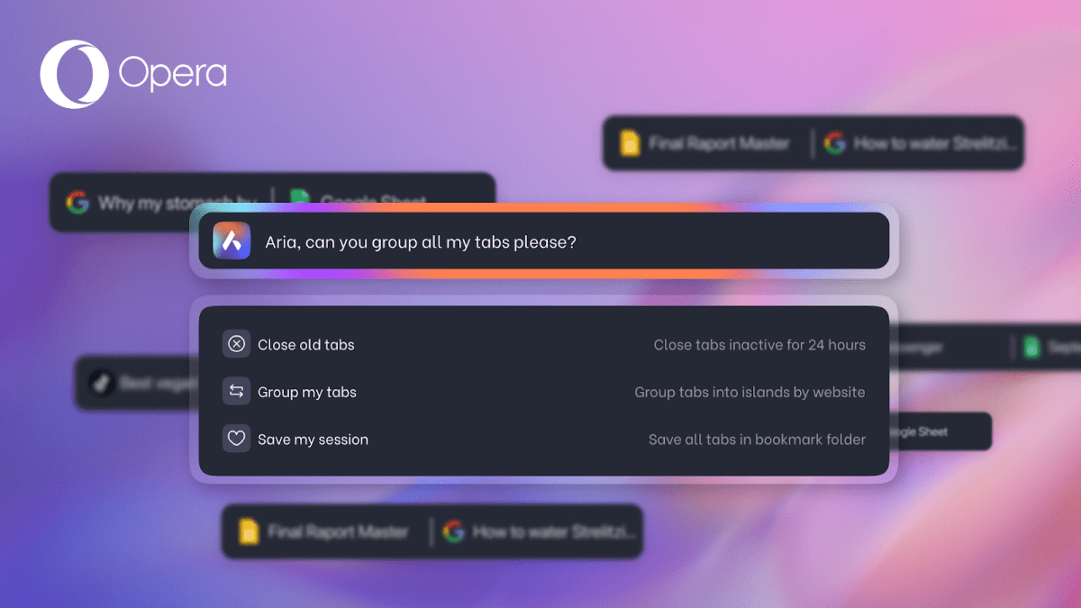 Opera AI tabs
